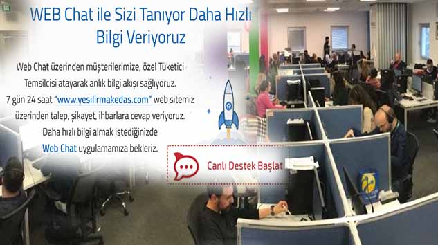 YEDAŞ'TAN WEB SİTESİNDEN CANLI DESTEK!