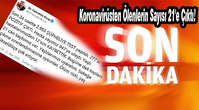 Vaka Sayısı 947'ye Yükseldi!...