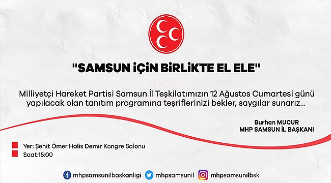 MHP'den "Samsun için Birlikte El Ele" Toplantısı 