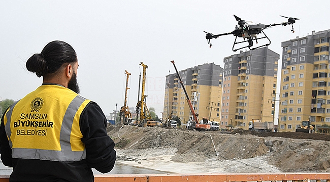 Büyükşehir'den Derelerde Drone İle İlaçlama Çalışması