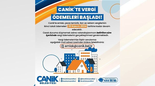 Canik'te Vergi Ödemeleri Devam Ediyor 