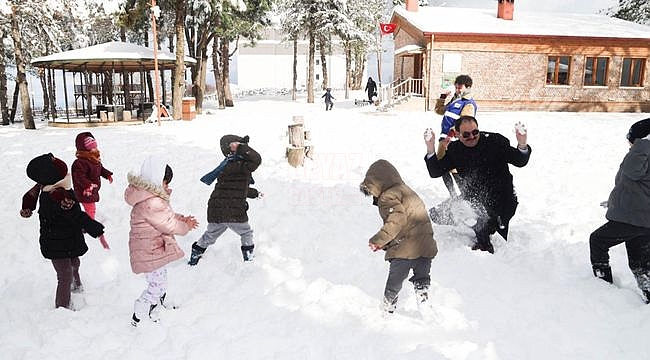 Canik Orman Okulu'nda Kar Eğlencesi